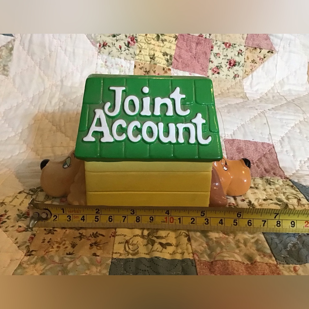Adorable hound dog “Joint Account” bank